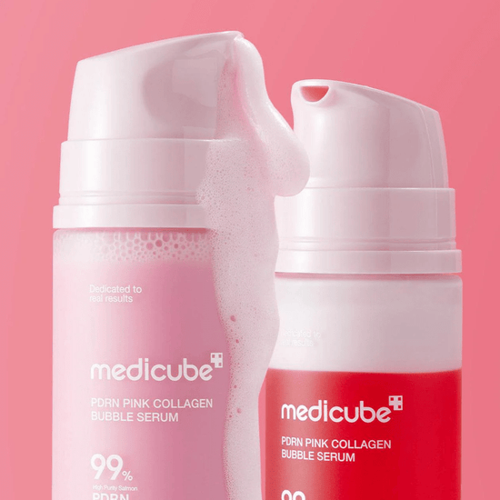 Medicube PDRN Pink Collagen Bubble Serum 95ml مصل فقاعات الكولاجين الوردي من ميديكوب PDRN - Princess Cosmetics Qatar