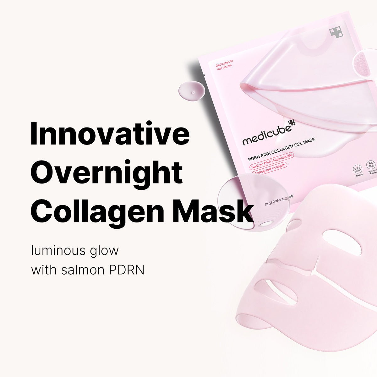 Medicube PDRN Pink Collagen Gel Mask (1 Sheet) قناع جل الكولاجين الوردي ميديكوب PDRN - Princess Cosmetics Qatar