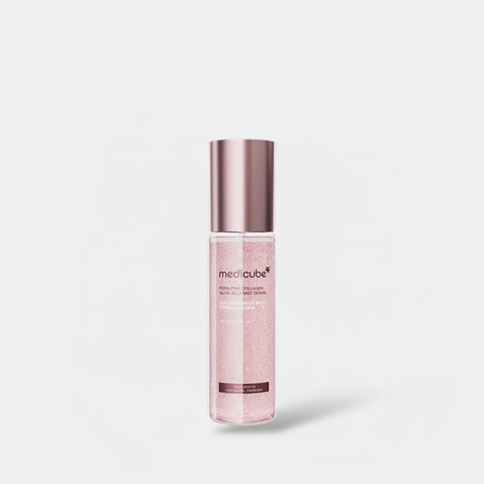 Medicube PDRN Pink Collagen Glow Jelly Mist Serum 100ml سيروم ميديكوب بي دي آر إن بينك كولاجين جلو جيلي ميست - Princess Cosmetics Qatar