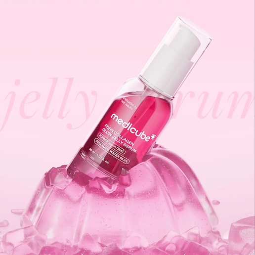 Medicube PDRN Pink Collagen Glow Jelly Serum 30ml سيروم ميديكوب بي دي آر إن بينك كولاجين جلو جيلي - Princess Cosmetics Qatar