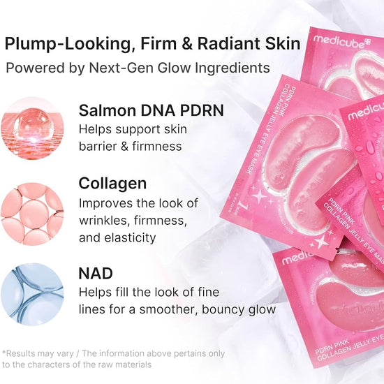 Medicube PDRN Pink Collagen Jelly Eye Mask قناع العين جيلي الكولاجين الوردي من ميديكوب PDRN - Princess Cosmetics Qatar