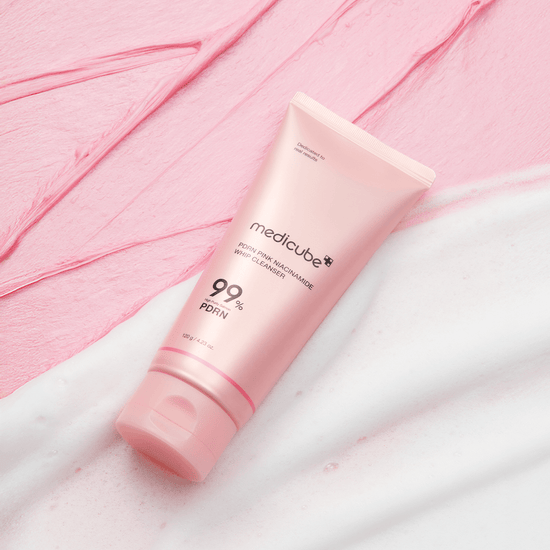 Medicube PDRN Pink Niacinamide Whip Cleanser 120g منظف البشرة ميديكيوب بي دي آر إن الوردي بالنياسيناميد - Princess Cosmetics Qatar