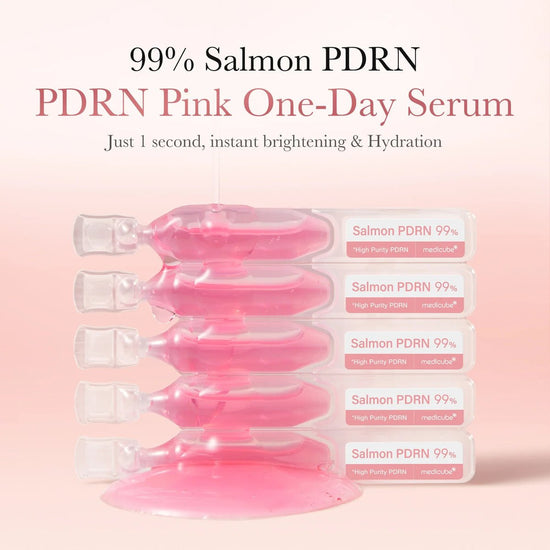 Medicube PDRN Pink One Day Serum Set (1.5mlx10ea) مجموعة سيروم ميديكيوب PDRN الوردي ليوم واحد - Princess Cosmetics Qatar