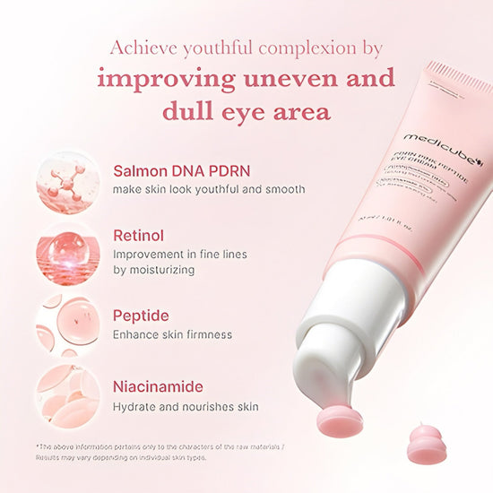 Medicube PDRN Pink Peptide Eye Cream 30ml كريم العيون الوردي الببتيد من ميديكيوب PDRN - Princess Cosmetics Qatar