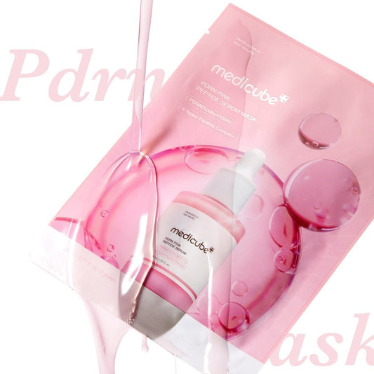 Medicube PDRN Pink Peptide Serum Mask (1 Sheet) قناع مصل الببتيد الوردي من ميديكوب بي دي آر إن - Princess Cosmetics Qatar