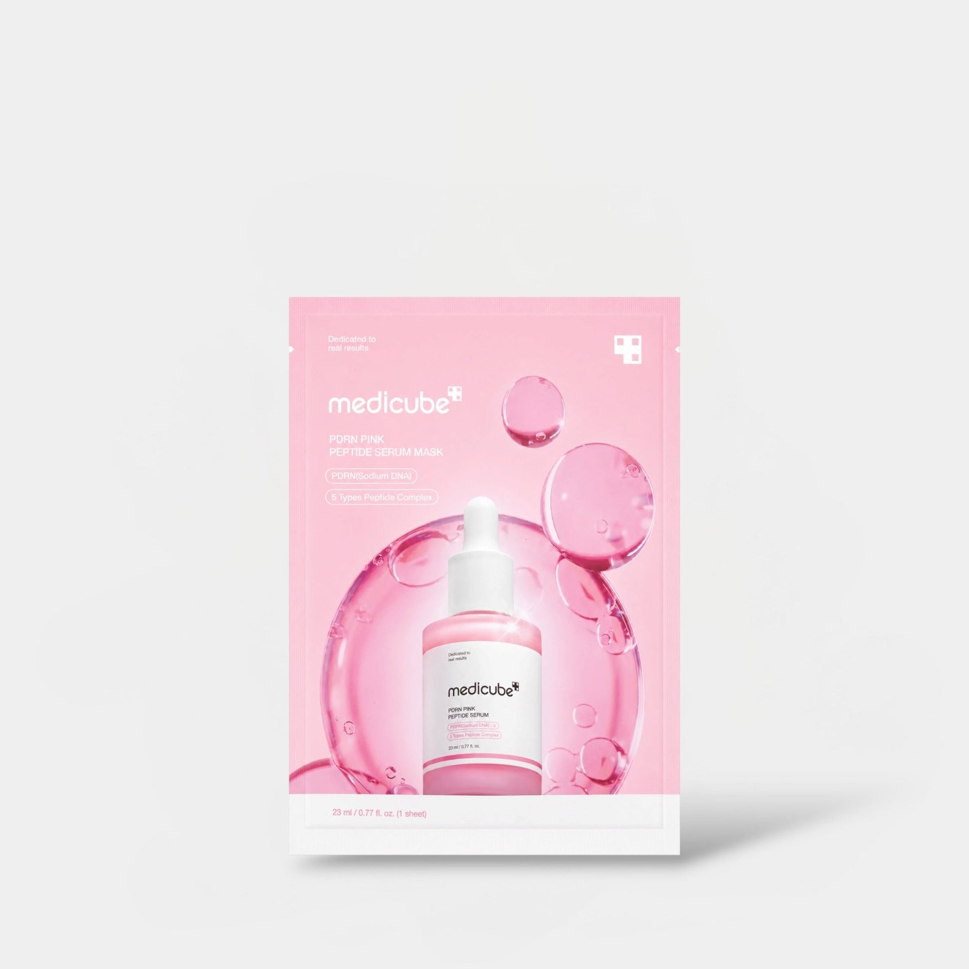 Medicube PDRN Pink Peptide Serum Mask (1 Sheet) قناع مصل الببتيد الوردي من ميديكوب بي دي آر إن - Princess Cosmetics Qatar