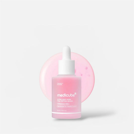 Medicube PDRN Pink Peptide Serum Ultra Light 30ml مصل الببتيد الوردي من ميديكوب PDRN خفيف للغاية - Princess Cosmetics Qatar
