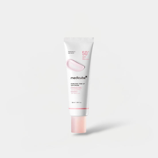Medicube PDRN Pink Tone Up Sun Cream 50ml كريم الوقاية من الشمس ميديكيوب بي دي آر إن بينك تون أب - Princess Cosmetics Qatar