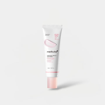 Medicube PDRN Pink Tone Up Sun Cream 50ml كريم الوقاية من الشمس ميديكيوب بي دي آر إن بينك تون أب - Princess Cosmetics Qatar