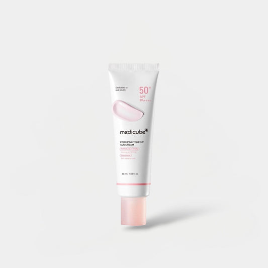 Medicube PDRN Pink Tone Up Sun Cream 50ml كريم الوقاية من الشمس ميديكيوب بي دي آر إن بينك تون أب - Princess Cosmetics Qatar