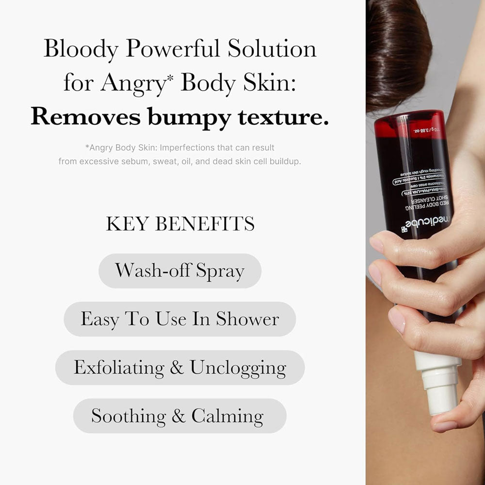 Medicube Red Acne Body Peeling Shot 110g حقنة تقشير الجسم من ميديكيوب ريد لعلاج حب الشباب - Princess Cosmetics Qatar