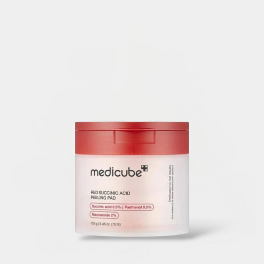 Medicube Red Succinic Peeling Pad (70 Pads) وسادة تقشير ميديكيوب الحمراء السكسينية - Princess Cosmetics Qatar
