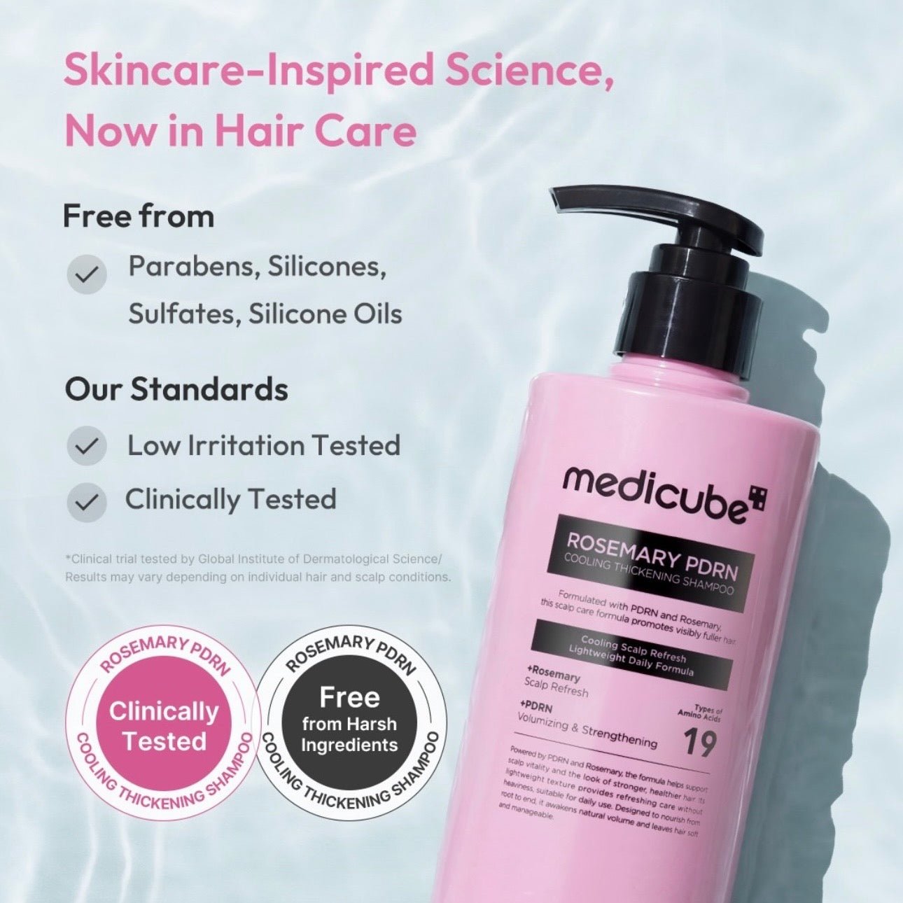 Medicube Rosemary PDRN Cooling Thickening Shampoo 400ml شامبو ميديكوب روزماري بي دي آر إن المنعش والمكثف - Princess Cosmetics Qatar