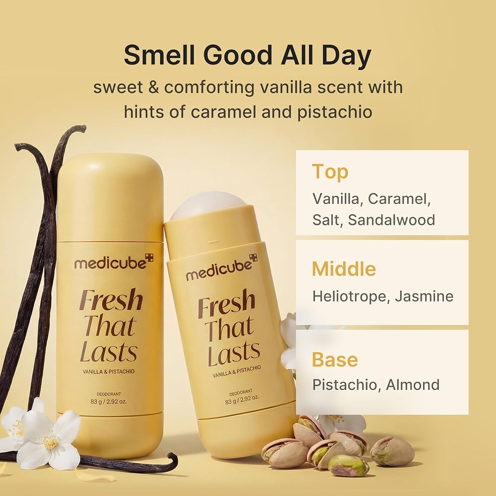 Medicube Vanilla & Pistachio Deodorant 80g مزيل العرق بالفانيليا والفستق من ميديكيوب - Princess Cosmetics Qatar