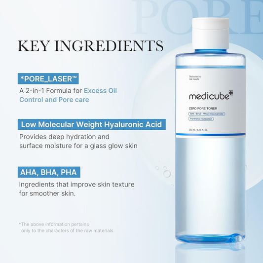 Medicube Zero Pore Toner 250ml تونر ميديكيوب زيرو بور - Princess Cosmetics Qatar