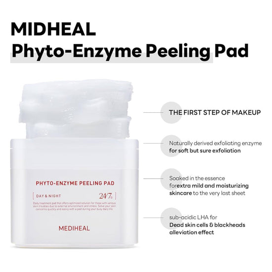 Mediheal Phyto - Enzyme Peeling Pad (90 pads) وسادة تقشير ميدي هيل فيتو إنزيم - Princess Cosmetics Qatar