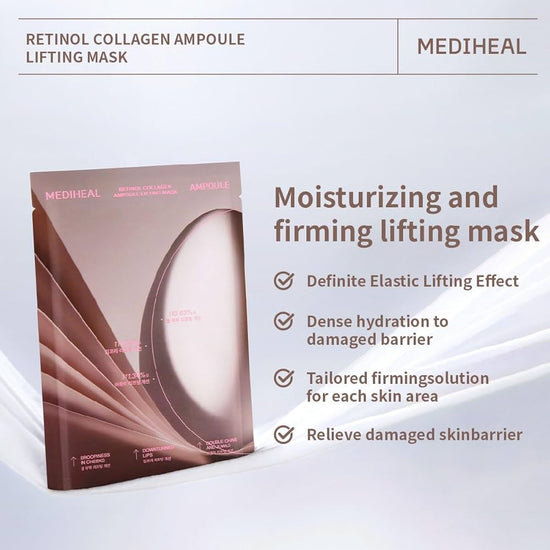 Mediheal Retinol Collagen Cream Lifting Sheet Mask (1 Sheet) قناع ورقي لشد البشرة من ميدي هيل مع كريم ريتينول والكولاجين - Princess Cosmetics Qatar
