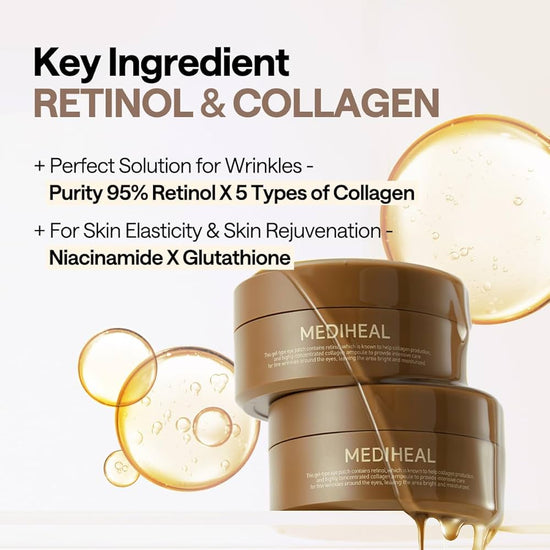 Mediheal Retinol Collagen Eye Patch (60 Patches) ميديهيل ريتينول كولاجين رقعة العين - Princess Cosmetics Qatar