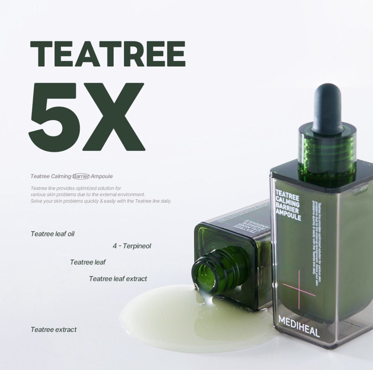 Mediheal Tea Tree Calming Moisture Ampoule 50ml. Mediheal شجرة الشاي مهدئة الرطوبة أمبولة - Princess Cosmetics Qatar