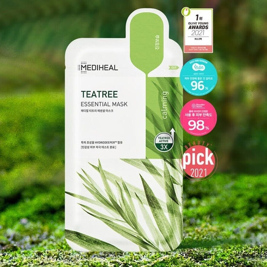 Mediheal Tea Tree Essential Mask. قناع شجرة الشاي الأساسي من ميديهيل - Princess Cosmetics Qatar