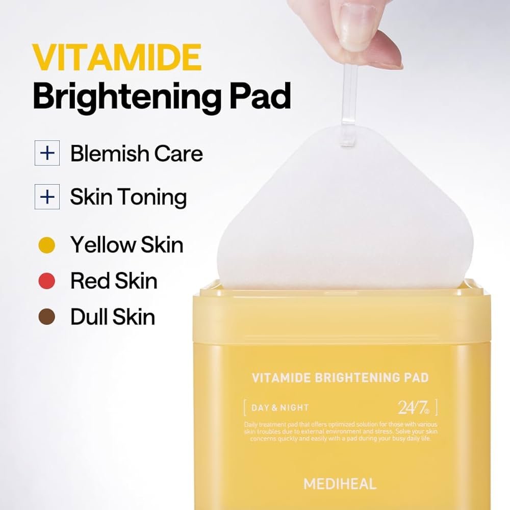 Mediheal Vitamin Brightening Pad (100 pads) وسادة تفتيح فيتامين ميديهيل - Princess Cosmetics Qatar