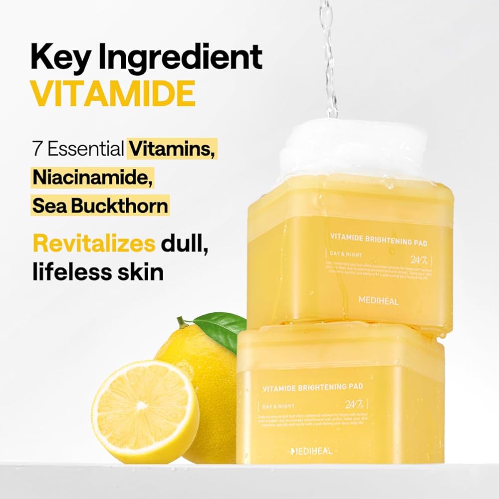 Mediheal Vitamin Brightening Pad (100 pads) وسادة تفتيح فيتامين ميديهيل - Princess Cosmetics Qatar