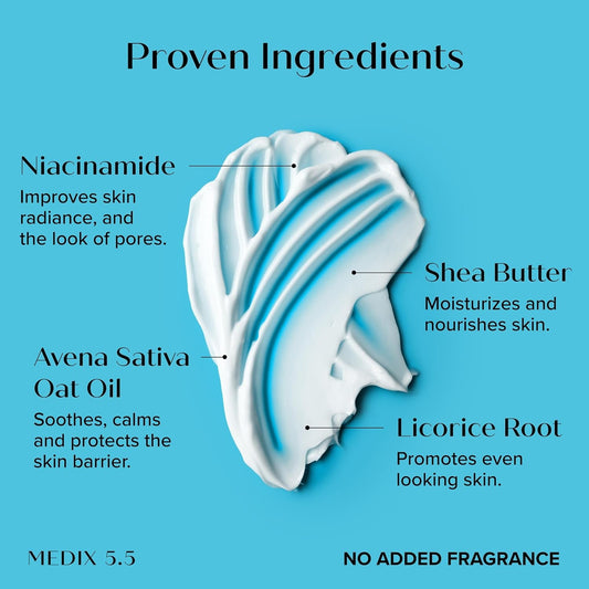 Medix 5.5 Niacinamide + Shea Butter Body Cream 444ml كريم الجسم ميديكس 5.5 نياسيناميد + زبدة الشيا - Princess Cosmetics Qatar