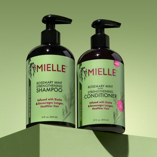 Mielle Organics Rosemary Mint Blend Strengthening Conditioner 355ml. بلسم تقوية مزيج إكليل الجبل والنعناع من ميلي أورجانيكس، 355 مل - Princess Cosmetics Qatar