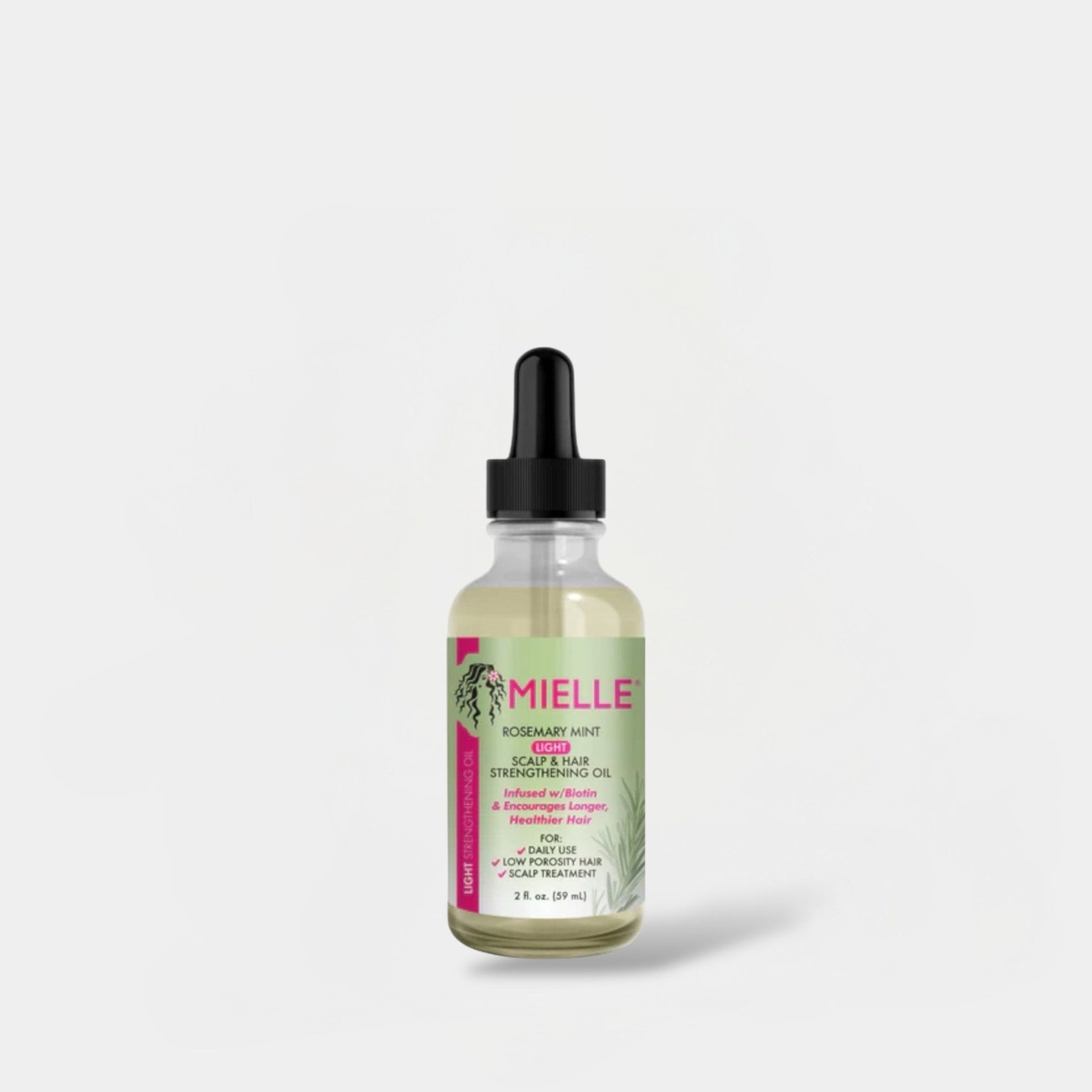 Mielle Organics Rosemary Mint LIGHT Scalp & Hair Strengthening Oil 59ml زيت ميلي أورجانيكس روزماري مينت لايت لتقوية فروة الرأس والشعر - Princess Cosmetics Qatar