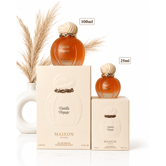 (MINI) Maison Asrar Vanilla Voyage 25ml (ميني) ميزون أسرار فانيلا فوياج - Princess Cosmetics Qatar