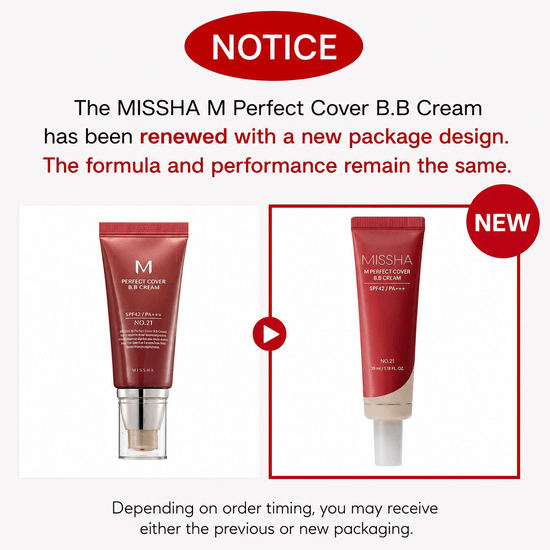 Missha M Perfect Cover BB Cream 50ml كريم بي بي من ميشا إم بيرفكت كوفر - Princess Cosmetics Qatar