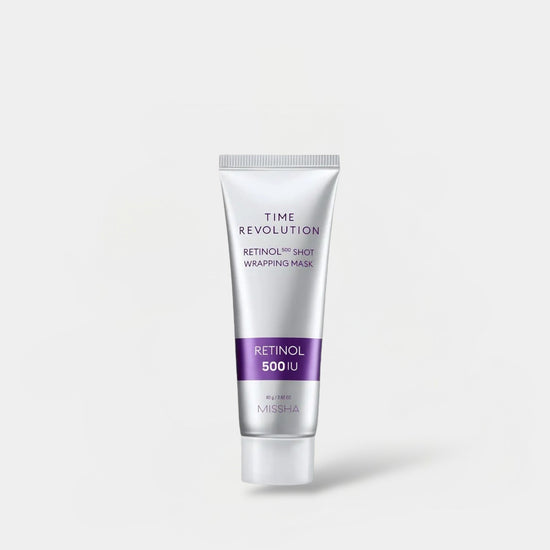 Missha Time Revolution Retinol 500 Shot Wrapping Mask 80g ميشا تايم ريفوليوشن ريتينول 500 قناع تغليف بالرصاص - Princess Cosmetics Qatar