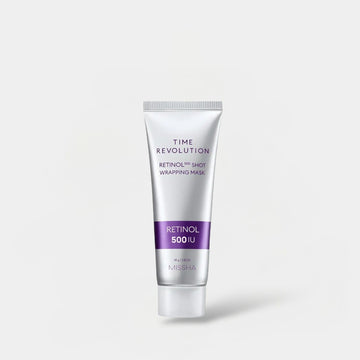 Missha Time Revolution Retinol 500 Shot Wrapping Mask 80g ميشا تايم ريفوليوشن ريتينول 500 قناع تغليف بالرصاص - Princess Cosmetics Qatar