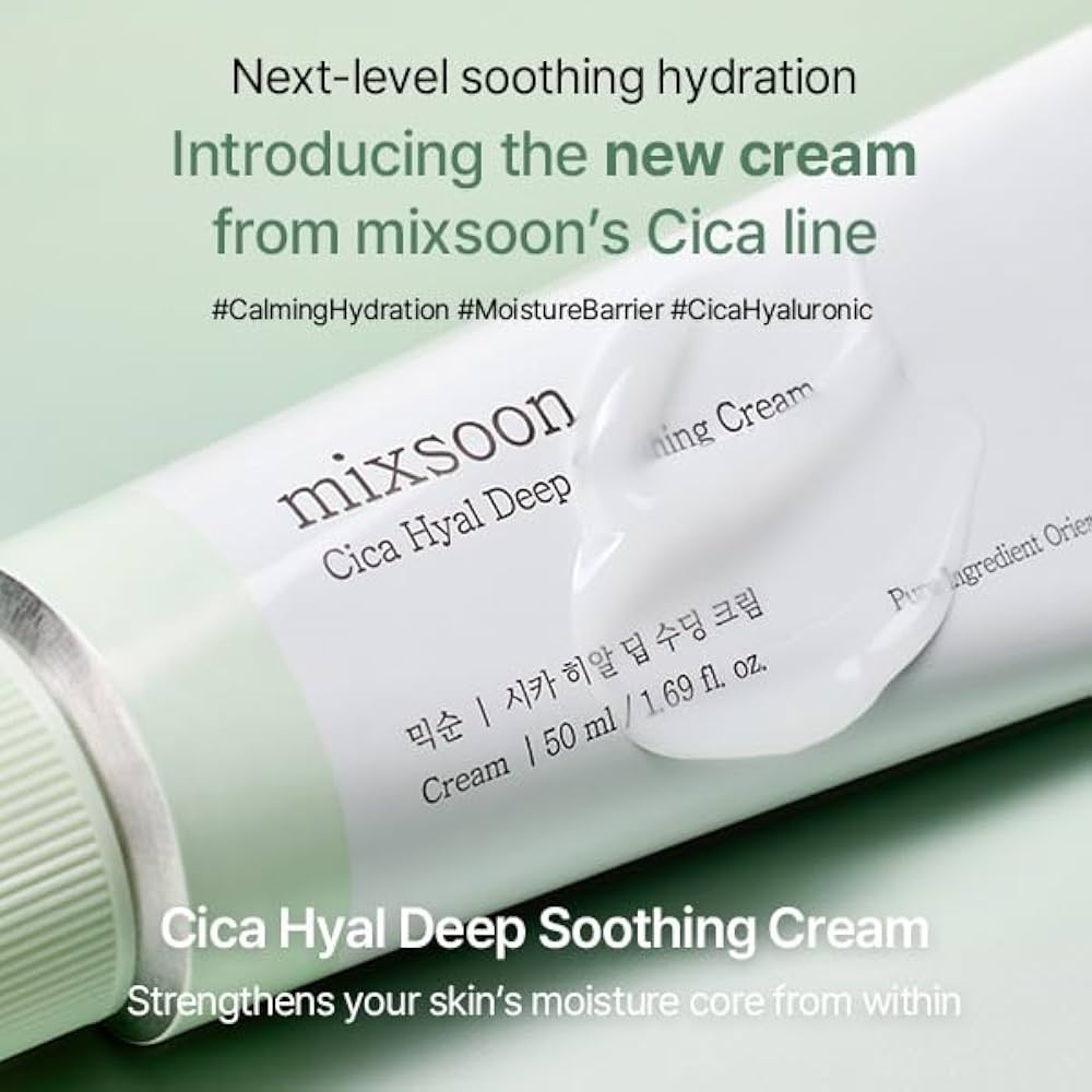 Mixsoon Cica Hyal Deep Soothing Cream 50ml كريم ميكسون سيكا هيال المهدئ العميق - Princess Cosmetics Qatar
