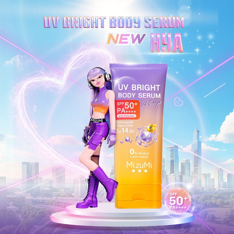 MizuMi UV Bright Body Serum Vit C Hya 180ml سيروم الجسم ميزومي يو في برايت بفيتامين سي وحمض الهيالورونيك - Princess Cosmetics Qatar