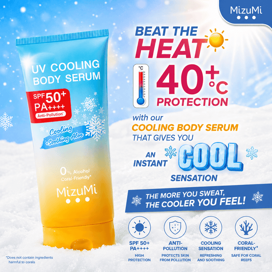 MizuMi UV Cooling Body Serum 165ml سيروم الجسم المبرد بالأشعة فوق البنفسجية من ميزومي - Princess Cosmetics Qatar