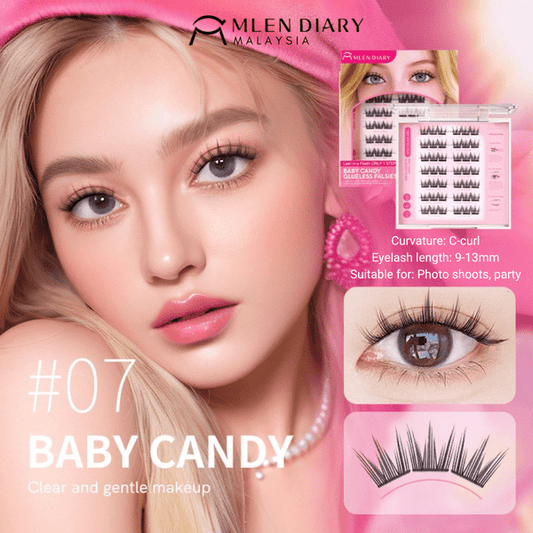 Mlen Diary Baby Candy Glueless Falsies رموش صناعية بدون غراء من مِلين دياري بيبي كاندي - Princess Cosmetics Qatar