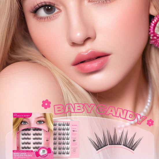 Mlen Diary Baby Candy Glueless Falsies رموش صناعية بدون غراء من مِلين دياري بيبي كاندي - Princess Cosmetics Qatar