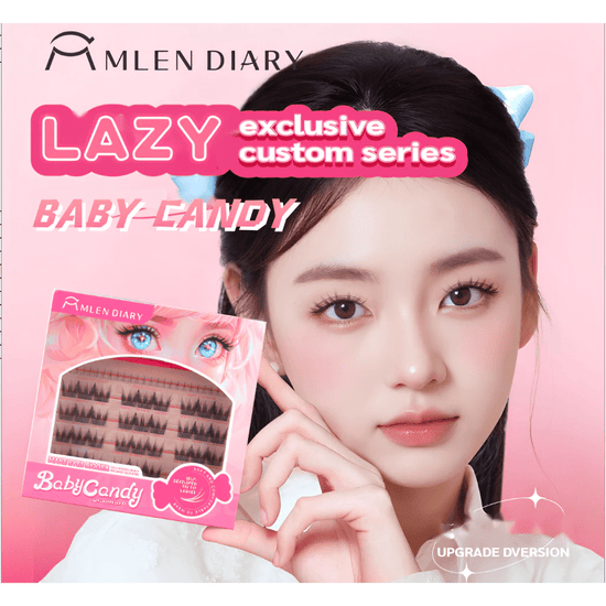 Mlen Diary Baby Candy Lazy False Eyelashes رموش صناعية من مجموعة ملين دياري بيبي كاندي - Princess Cosmetics Qatar