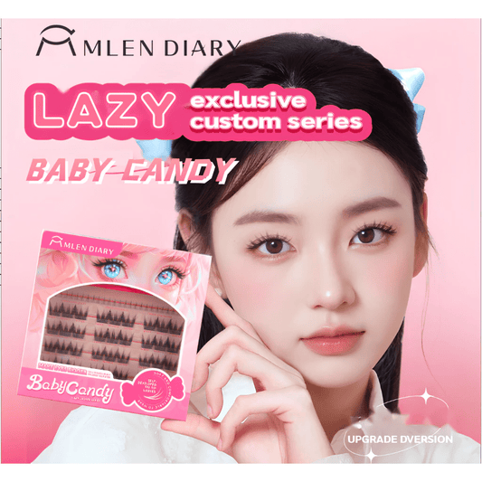 Mlen Diary Baby Candy Lazy False Eyelashes رموش صناعية من مجموعة ملين دياري بيبي كاندي - Princess Cosmetics Qatar