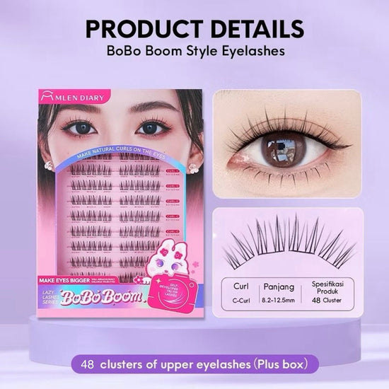 Mlen Diary BOBO Boom Comic Series False Eyelashes مذكرات ميلين، سلسلة قصص بوبو المصورة من بوم، رموش صناعية - Princess Cosmetics Qatar