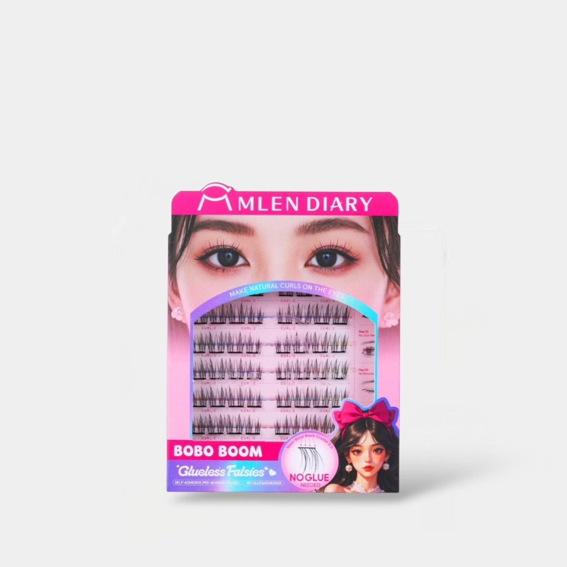 Mlen Diary BOBO Boom Glueless Falsies يوميات ملين بوبو بوم تزوير غراء - Princess Cosmetics Qatar