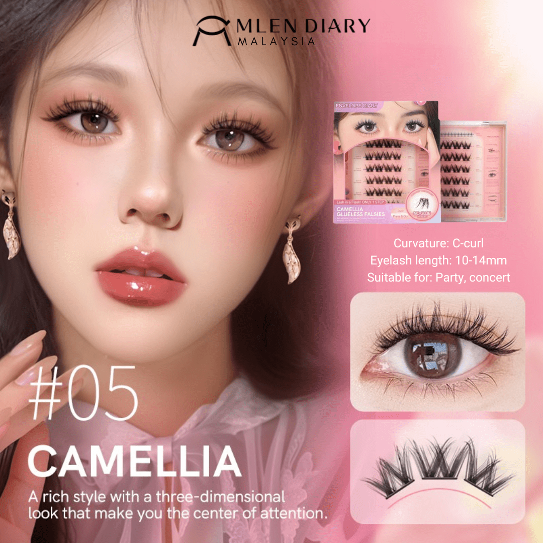 Mlen Diary Camellia Glueless Falsies مذكرات ملين - شرائط الكاميليا المزيفة بدون غراء - Princess Cosmetics Qatar