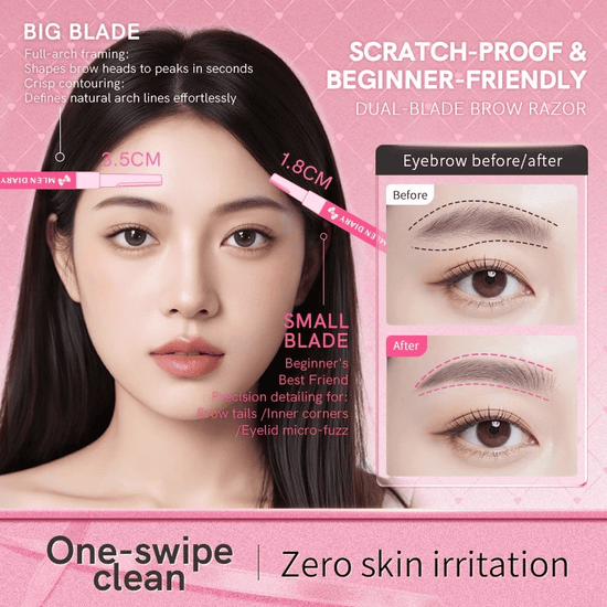 Mlen Diary Dual - Ended Eyebrow Razor ملين دايري شفرة حواجب مزدوجة الطرف - Princess Cosmetics Qatar