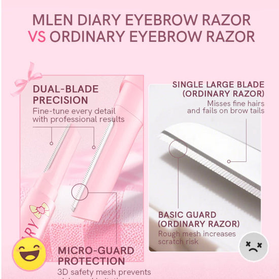 Mlen Diary Dual - Ended Eyebrow Razor ملين دايري شفرة حواجب مزدوجة الطرف - Princess Cosmetics Qatar