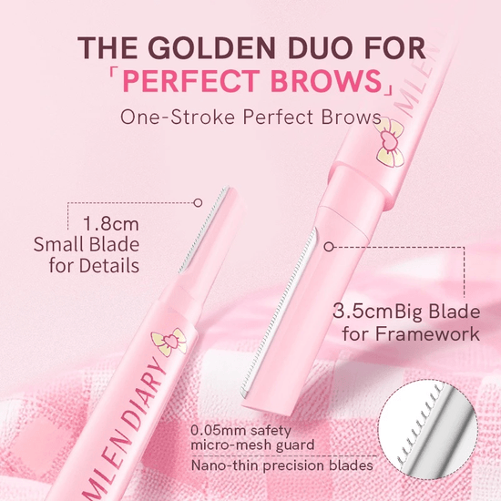 Mlen Diary Dual - Ended Eyebrow Razor ملين دايري شفرة حواجب مزدوجة الطرف - Princess Cosmetics Qatar