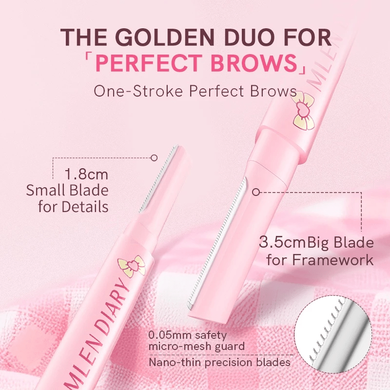 Mlen Diary Dual - Ended Eyebrow Razor ملين دايري شفرة حواجب مزدوجة الطرف - Princess Cosmetics Qatar