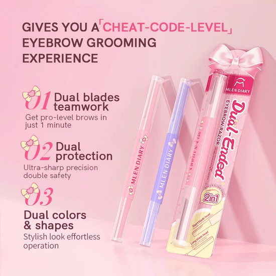 Mlen Diary Dual - Ended Eyebrow Razor ملين دايري شفرة حواجب مزدوجة الطرف - Princess Cosmetics Qatar