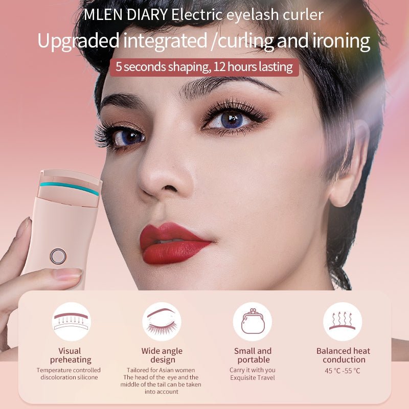 Mlen Diary Electric Eyelash Curler مكبس الرموش الكهربائي من ملين دياري - Princess Cosmetics Qatar