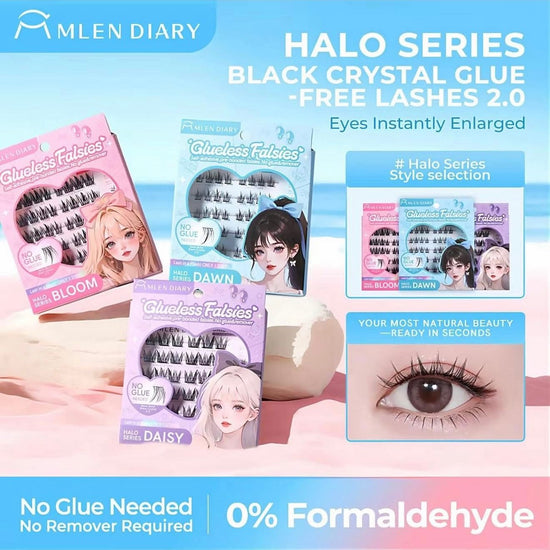 Mlen Diary Glueless Falsies Halo Series DAISY رموش صناعية بدون غراء من سلسلة هالو من ميلين دايري ديزي - Princess Cosmetics Qatar
